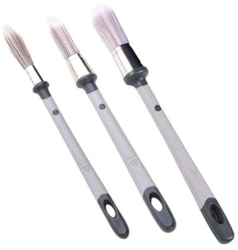 3Pcs Paint Brushes Decorating,Round Small Paint Brush for Wall Corner/Ceilings/Masonry Angled/Wallpaper of Painting,Painters Paintbrushes,Fine Trim Tools,Professional Furniture Turps Paintbrush Kit