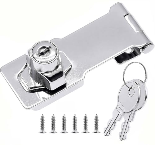 ZiYuya Cerradura de cerrojo con diferentes llaves, candado para puerta, pestillo de puerta, cerradura de cajón, cerradura de armario, cerradura giratoria con llave para armario muebles buzón 4 inch