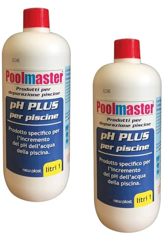 New Plast 3004, Correttore di PH Plus per Acqua Piscina, Flacone da 1 lt, Bilanciamento Rapido del pH, Sicuro per Tutte le Piscine (2)