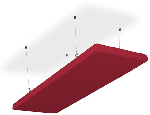 SILENT4® Ljudisolerande tak, 114 x 36 x 5 cm, akustisk bild, akustiska paneler av akustisk, repmontering, mätbar förbättrad rumsakustik tack vare akustiska plattor med tvättbart tygskydd i