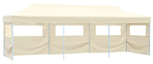 Homgoday Faltbares Partyzelt Creme 870x291x315 cm - UV- und wasserbeständig für Outdoor-Events Model44975
