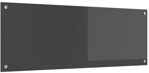 vidaXL Küchenrückwand Dunkelgrau 110 x 40 cm Gehärtetes Glas, Moderne Küchenrückwand, langlebiger hitzebeständiger Glas-Schutz, schlankes Upgrade für den Kochbereich, minimalistisches Schutzpanel