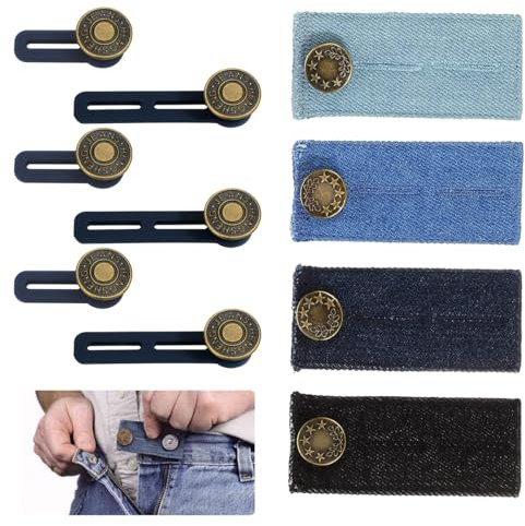 10 Stück Hosenknopf Verlängerung,Hosenbunderweiterung Knopf Taille,Knopfverlängerung für Hosen,Taille Extender Elastischen Knopf,Hosenerweiterung Schwangerschaft für Jeans Röcke Umstandshose,Unisex