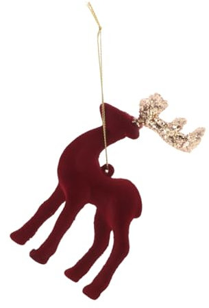 Abaodam Rentier Weihnachtsbaum Deko Figurine Plüschige Hirschdeko Mit Glitzer-Finish Für Festliche Anlässe Charmante Tischdekoration Und Fotorequisiten Für Weihnachten