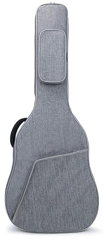 Ukulele gig väska Gitarrväska med axelremmar, sidohandtag, nackkuddfickor, flerfärgade, flera storlekar(Grey,41 inches)