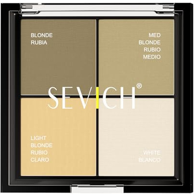 SEVICH Hairline Powder Palette Blonde Series - 4 Colors for Thinning Hair Root Touch Up, Waterproof Sweat-Resistant Hair Shadow with 4 Puffs, Natural Hair Filler for Men Women, 16g