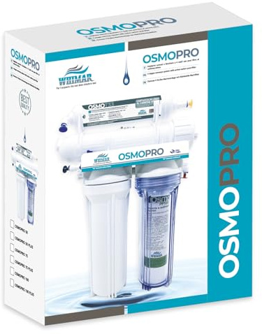 Whimar OsmoLine Deio 50 GPD 190 L/g – 4 steg omvänd osmos-anläggning för havs- och sötvattenakvarium med avjoniserande filter från, färgharts och Vontronmembran