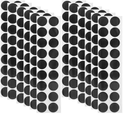 Autocollants pour Cible Ronds Noirs, 900 Pièces, Papier Adhésif | 50 Feuilles, Impression Nette, Étiquettes Portables Pratiques pour Usage Sportif