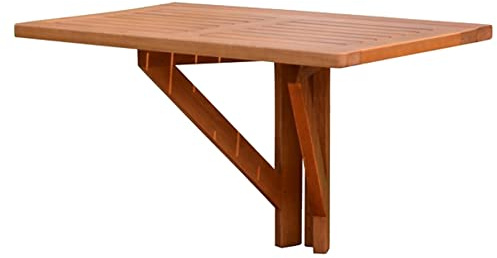 Jardinion Table Suspendue Pliante 60 x 40 x 37cm Bois Eucalyptus Brun, Résistant Extérieur
