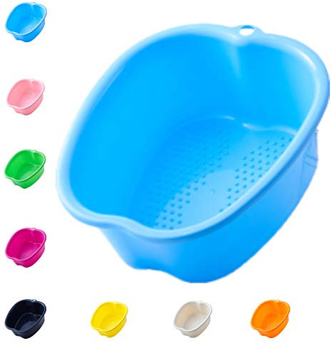 Großes Fußbadewannenschüssel,Wanne für Fußbad Stabiles Kunststoff-Fußbecken für Pediküre Einweichen Füße,fur Fußbadewanne Füße Wellness Fußpflege Pediküre Entgiftung Entspannung (Blue)