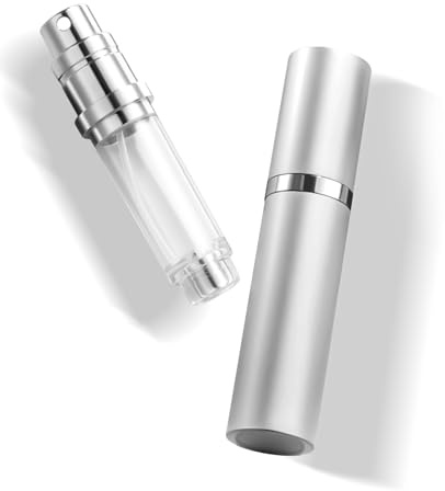 VVGAOGES Perfume Atomiser,Portable Refillable Empty Perfume Spray,Mini Perfume Bottles Empty for Travel 5ml (Silver)
