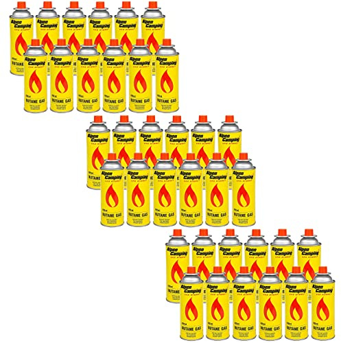Alpen Camping Butangaspatron, gasflaska för gasspis, campingspis, bunsenbrännare, lödbrännare, 400 ml, EN417