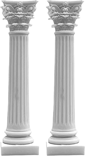 Juego de 2 estatuas de mármol Pedestal de Columna de la Orden corintia Griega, 31 cm