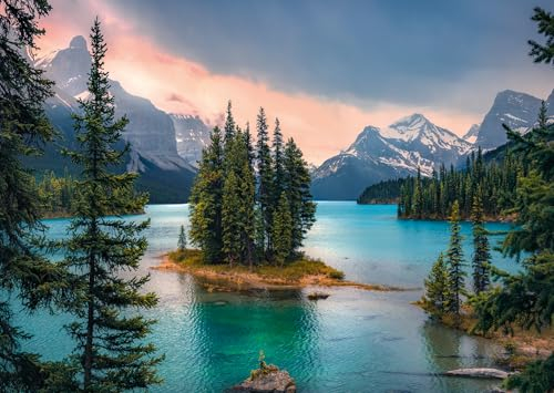 Ravensburger - Puzzle Adulte - Puzzle 1000 pièces - Canada, Maligne Lake - Adultes et Enfants dès 14 Ans - Puzzle de qualité supérieure - 80495 - Evasion