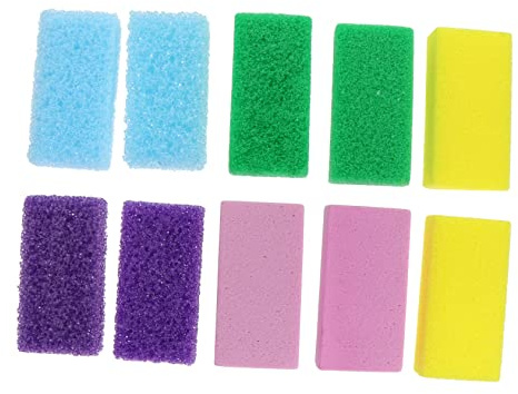 FRCOLOR Pierre Exfoliante Pieds en Pu 10pcs, Élimine Callosités et Peau Dure, pour Voyage et Salle de Bain Couleur Aléatoire