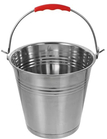 Amosfun Ascheeimer Mit Griff Kleine Verzinkte Metalleimer Rustikale Bauernhaus-Zinneimer Blumentöpfe Pflanzgefäß Kamin Kohleeimer Eisen-Aschedose Aschebehälter Für Herd L