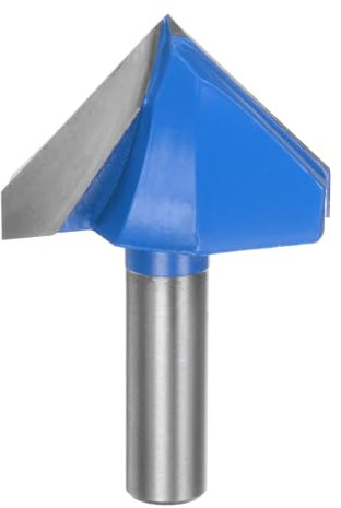 QUARKZMAN 1pz Fresa per Router 2 Dia 1/2 Attacco 90 Gradi Fresa a Candele Tipo V in Carburo per Lavorazione Legno Falegnameria Incisione Bordi Rifilatore Cutter Strumenti