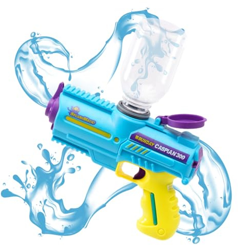 ODS - Splashmatic Caspian 300, Spara Acqua a Batteria con Ricarica USB, Pistola ad Acqua 18 cm, Capacità Serbatoio 300 ml, Colore Azzurro, Età Consigliata +6 Anni