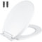 Hanra Soft Close Toilet Seat with Quick Release for Easy Cleaning, Simple Top Fixing, Standard Oval Shape Toilet Seat White with Adjustable Hinges, 430L x 355W