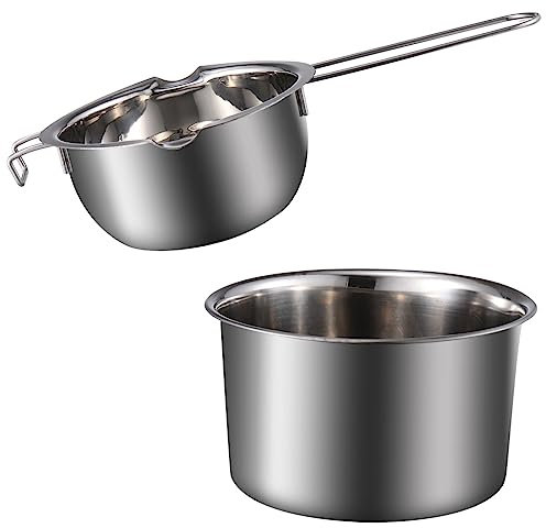 Amosfun Pentole Per Bagnomaria - Pentola Per Sciogliere Cera E Caramelle - Pentola Esterna Da 14 Cm - Liscia - Facile Da Usare