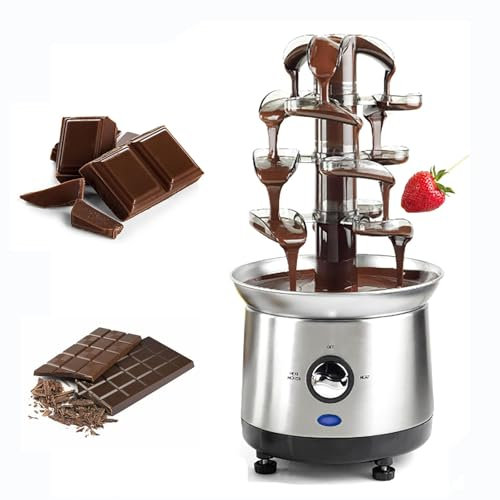 LHQYA Macchina per Fontana Cioccolato a 4Livelli, Macchina per Lava al Cioccolato in Acciaio Inossidabile, capacità Versatile 1250G /Facile da Usare/Facile da Pulire, per Nachos di Cracker