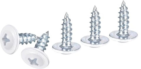 sourcing map 50Pcs #8x1/2 Phillips Head Self Tapping Screws, Carbon Steel Flat Head High Strength Quick Tapping Screws Wood Screw for Wood, Metal, Plastic, White