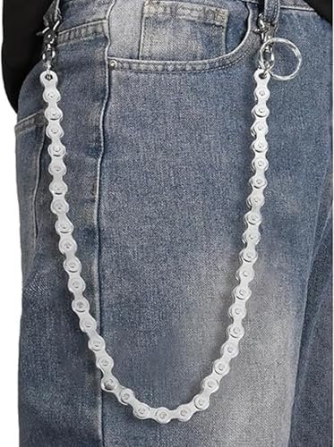 joonnair 61cm Punk Hose Kette SchlüSselkette Mit Karabiner Hosenkette Herren SchlüSselkette Wallet Chain Hosen Kette Hose Kellnerkette Jeans Ketten Fahrradkette, Geeignet für Biker Trucker