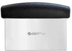 Ambrogio Sanelli, Linea Supra, Raschietto Tagliapasta per Pasticceria, Pizzeria, Cucina, Lama da 15 cm in Acciaio Inox, Impugnatura in SEBS Pratica ed Ergonomica, Certificato MOCA