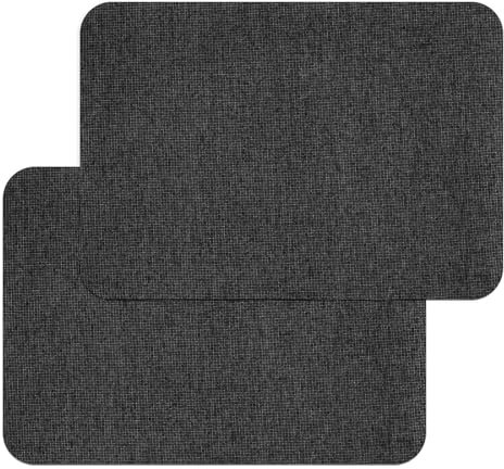 2-Pack Self-Adhesive Canvas Repair Patches, Waterproof Fabric Repair Kit (11x8 Inches) for Sofas, Tents, Furniture, Car Seats, and More (Black)