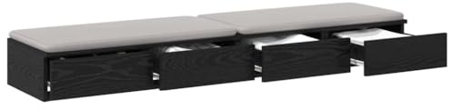 vidaXL Sänglådor Svart Ek 160 x 36,5 x 16,5 cm Konstruerat trä