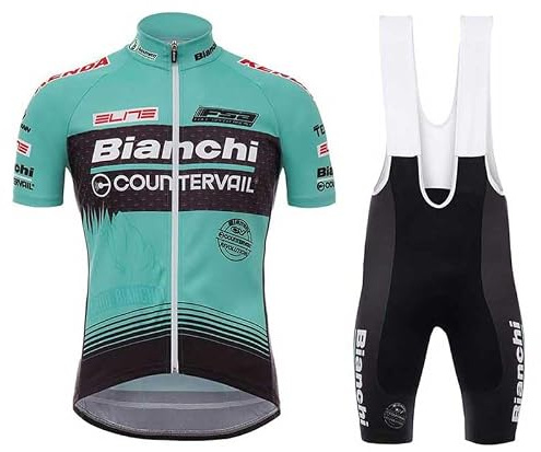 beyleaycau Maillot cycliste homme manches courtes avec 3 poches et cuissard d'été Ensemble cycliste respirant GEL-Pad