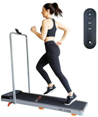 FP-TECH - Walking Pad con Manubrio e Porta Tablet – Tapis Roulant Elettrico 2,5HP, Inclinazione 7%, Velocità 1-10 km/h, Display LED, Telecomando, Compatibile con APP Zwift & Kinomap, Salvaspazio