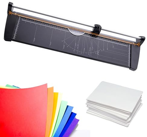 Manuell Pappersskärare, A2 -Guillotinpappersskärare Med Skjutskärare, Tung Guillotintrimmer, Klipp 15 Ark Åt Gången, Idealisk För Scrapbooking, Kontor, Skolmaterial