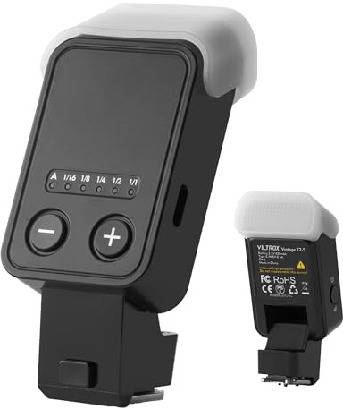 VILTROX Vintage Z2 TTL Mini Speedlite Flash for Sony Camera, Beginner-Friendly Foldable Camera Flash, Type-C Fast Charging, Ultra-Compact 52g Lightweight Portable Flash (Black)