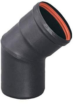 Coude anti-condesation 45° M-H émaillé 850°C - Ø80mm pour conduite de fumées de poêles et cheminées à granulés