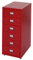 Mendler Rollcontainer Boston T851, Schubladenschrank Stahlschrank, 69x28x41cm 6 Schubladen - rot