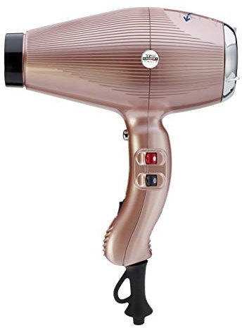 GAMMAPIU’ Asciugacapelli Professionale Aria Dual Ionic, Generatore Ionico, Phon Capelli, Leggero, Silenzioso e Potente, Fon Tecnologia Ioni, Griglia Rivestita in Argento, W 1850-2200 (Gold Rosè)