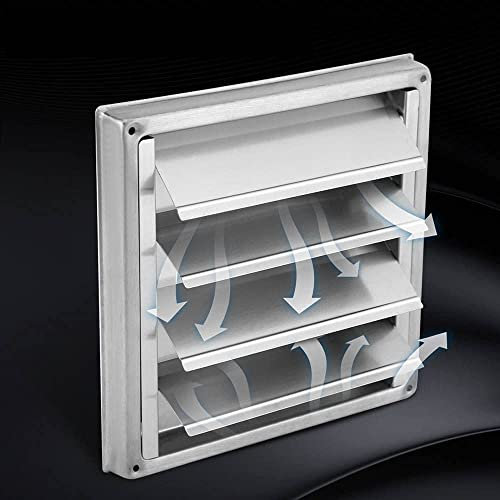 100mm Stainless Steel Air Filter Soffit Vent Square Tumble Dryer Extractor Wall Air Fences Outlet Ventilation Duct CoverOutlet Airflow Vent Other Door and Window Hardware and Locks