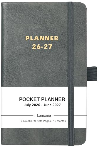 Pocket Calendar 2026-2027 - Pocket Calendar for Purse, Jul. 2026 to Jun. 2027, 6.4'' x 3.9'', Academic Planner Weekly and Monthly, with Elegant Leather