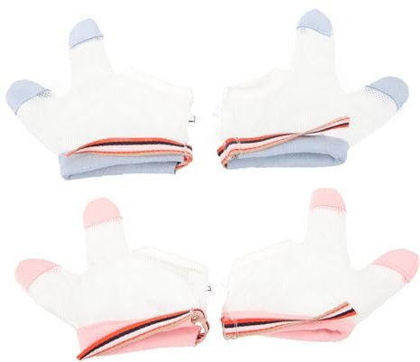 Beavorty 2 Paare Atmungsaktive Handschuhe Anti-kau-handschuhe Für Neugeborene Beißhandschuhe Mit Elastischem Gummiband Für Sicheren Halt