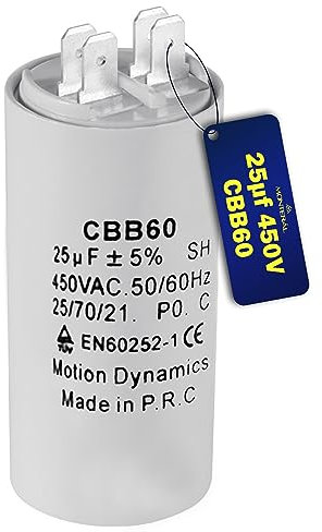 Condensador de Arranque 25µf 450V CBB60 - Garantía de 10 Años - MONTERAL