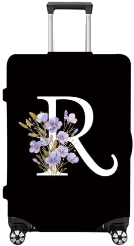CREATCABIN Funda para Maleta,Protectora para Equipaje con Cremallera,Banda Elástica,Tapa para Maleta,Flor,Resistente A Arañazos,Antiarrugas,Se Adapta A 26-29 Pulgada de Protección para Equipaje