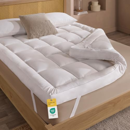 Slumberdown 10cm Box Quilted Super King Mattress Topper - Extra Deep & Breathable Topper with Elasticated Straps | Non-Allergenic, Machine Washable & 2-Year Guarantee (180 x 200cm)