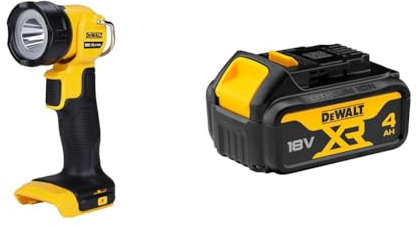 Dewalt DCL040-XJ 18V XR Lithium-Ion Body Only Cordless Torch, Black/Yellow, 15.0 cm*32.0 cm*22.0 cm Battery
