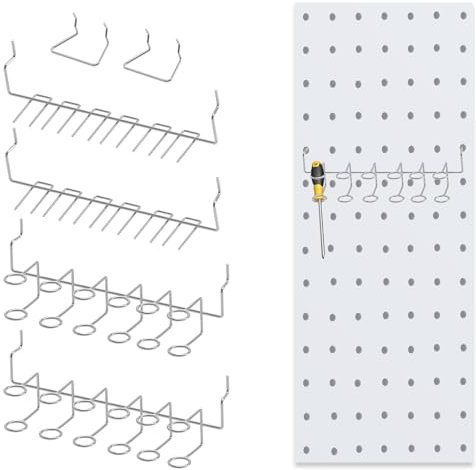 XiyaxiVici 12 Stück Lochwandhaken Werkzeugwand Metall Pegboard Zubehör Werkzeughalter Pegboard Haken Schraubendreher Halterung Zangenhalter für Garage, Regal, Werkstatt