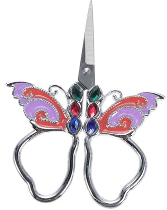 SEWACC Tijeras De Corte y Pintura Retro Tijeras De Costura Artesanal De Metal Para Cortar Tela Para Costura y Bordado Casa