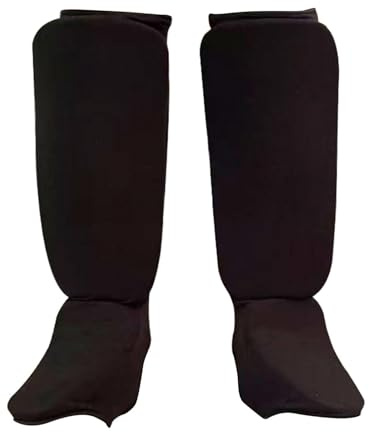 Milageto Espinilleras para Muay Thai, Protectores de Empeine, de protección, Protectores de pies, de piernas para, Kickboxing, Artes Marciales, Negro