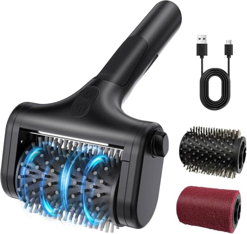 Cepillo Barbacoa,2 Velocidad (590 RPM, 1000 RPM) Incluye Dos Cabezales, Iluminación LED Cepillo Electrico Limpieza Hogar Recargable, Apto para Todo Tipo De Cepillos Eléctricos para Barbacoa (Negro)