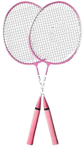 CaFfen Badminton Set Racchetta da Badminton, 1 Paio, Leggera, Giardino, con Borsa for Il Trasporto e 3 Palline(Pink)