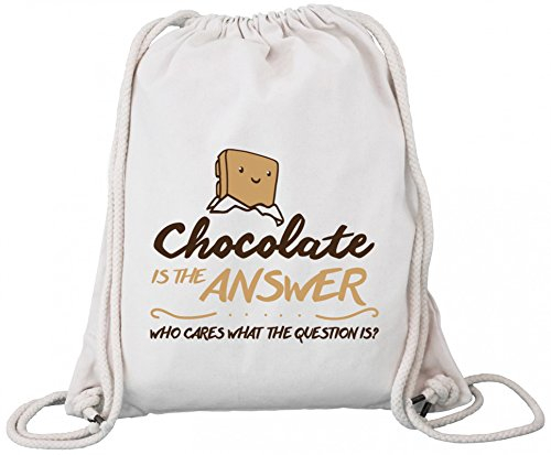 ShirtStreet Schokolade Schokoliebhaber Premium Bio Baumwoll Turnbeutel Rucksack Stanley Stella Chocolate Is The Answer, Größe: onesize,Natural